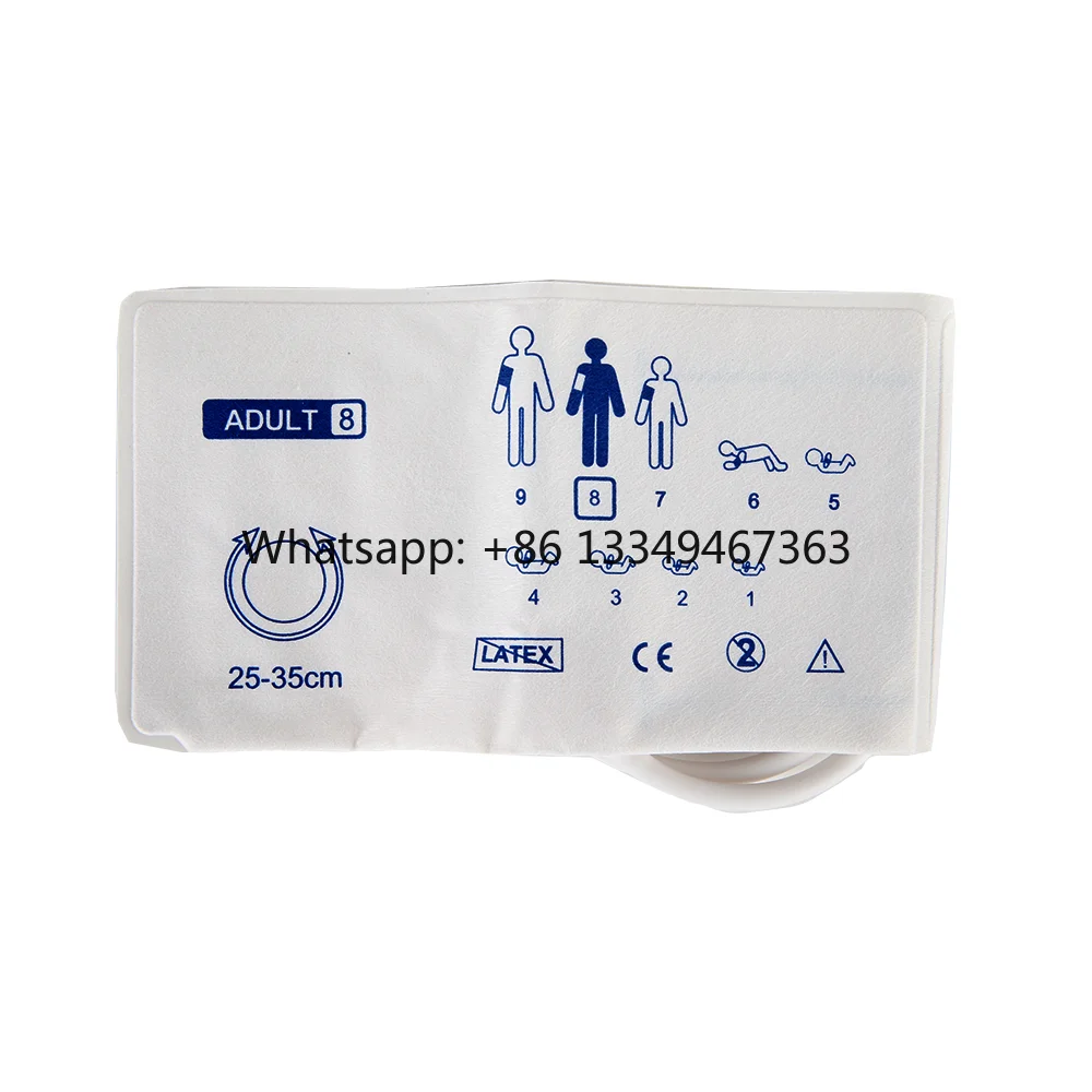

In Stock Disposable Adult Double Tube NIBP Cuff 25-35cm Non-Woven BP Cuff Hot Sale