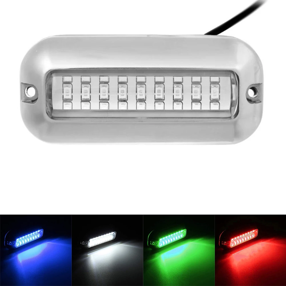 防水ボートライト,50W,42 leds,ステンレス鋼,コードライト,防水,ベロア,水耕栽培