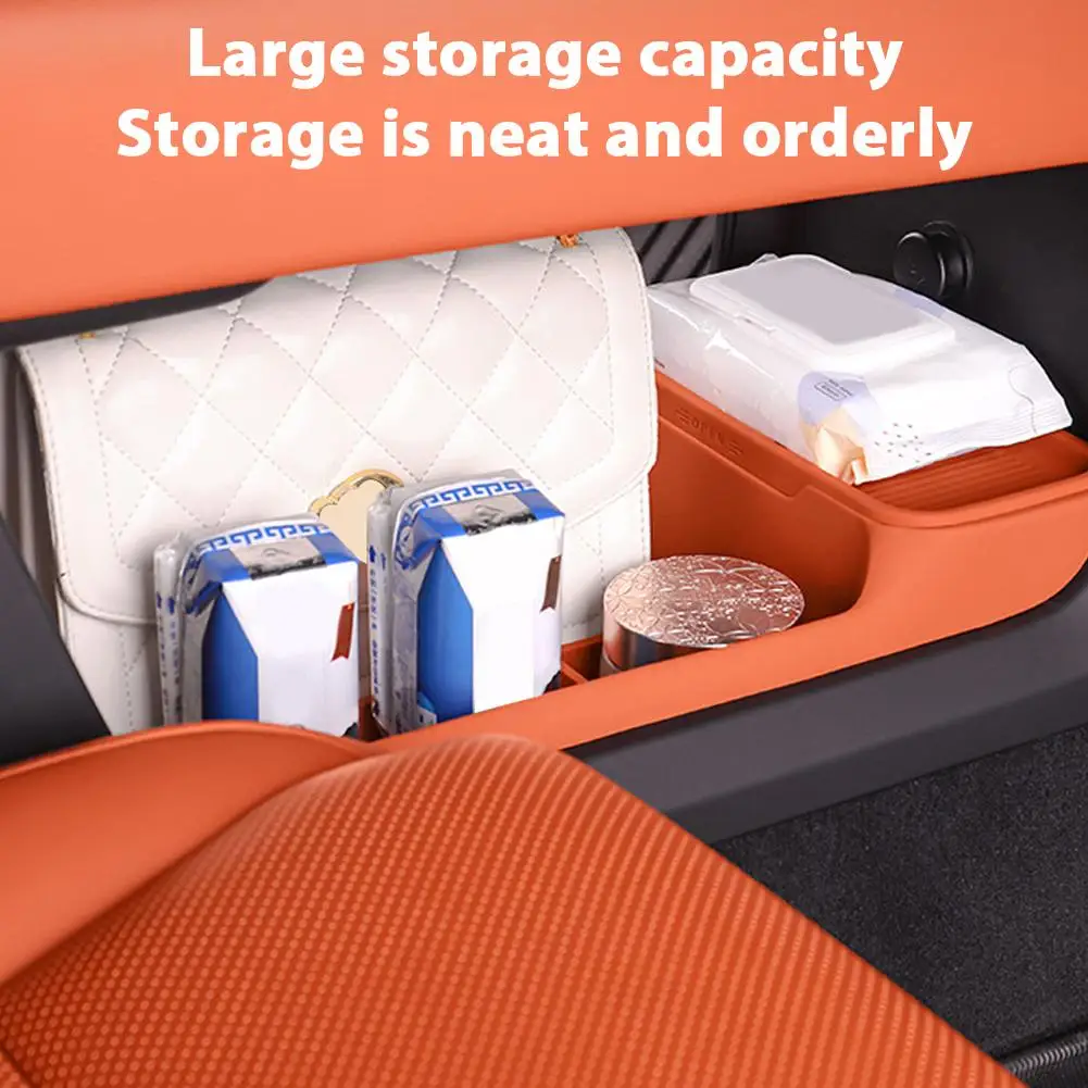 صندوق تخزين بطبقة مزدوجة تحت وحدة التحكم المركزية، ديكور داخلي للسيارة من السيليكون عالي الجودة، تعديل حديث لـ LIxiang L8