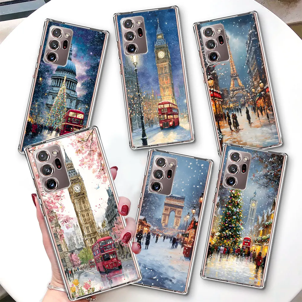 

Winter Christmas In London Case for Samsung Galaxy Note 10 Plus 20 Ultra TPU Transparent Shockproof Phone Cover M33 M02 M11 M12