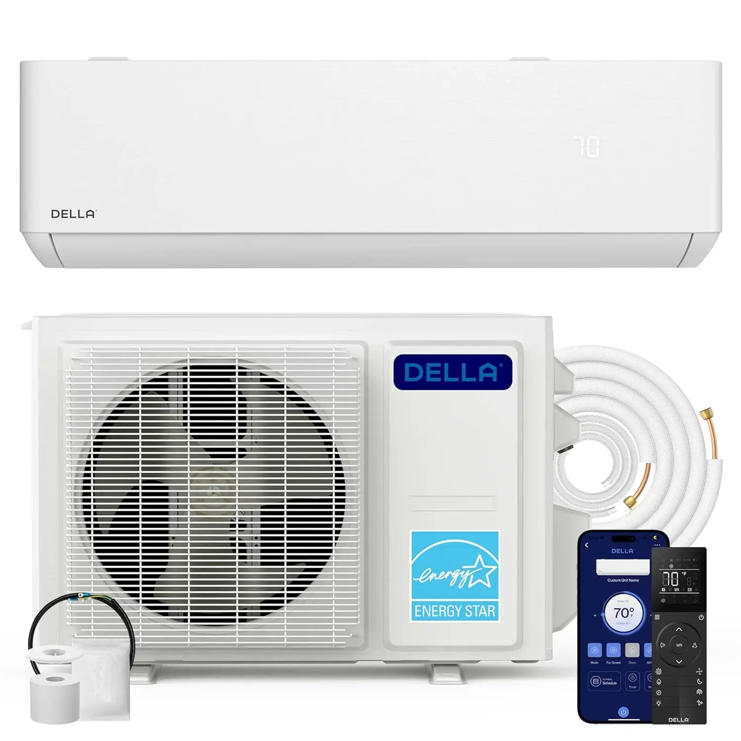 24,000 BTU Mini Split, Ultra Hyper Heat Down to -22°F, Work with Alexa and Wifi, Energy Star, 230V 22.5 SEER2, Cools Up, Custom