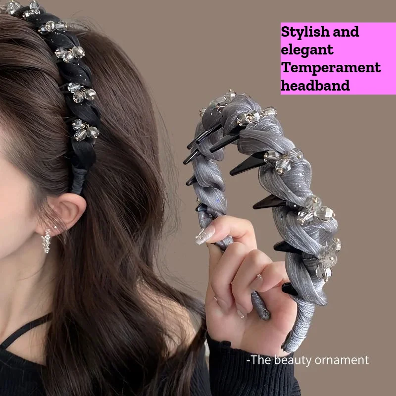 Hot-selling Elegant Rhinestone Design Headband for Women's Daily Wear Headwear Non-slip Face Wash Headband Hair Accessories Gift