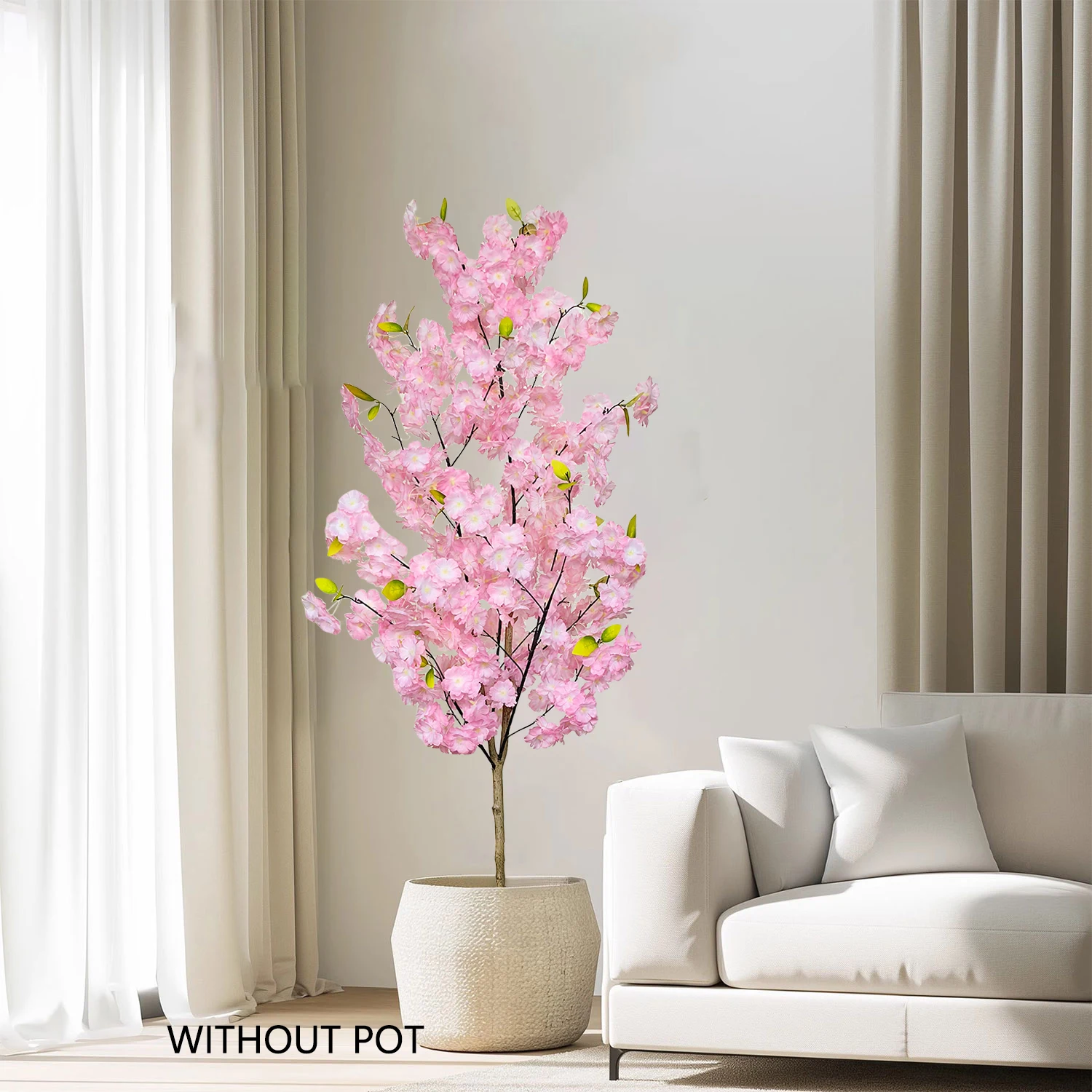

150cm New Artificial Pink cherry Tree plant Fake Silk flower Ornament indoor artificial Plant for Wedding Home Garden Room Decor