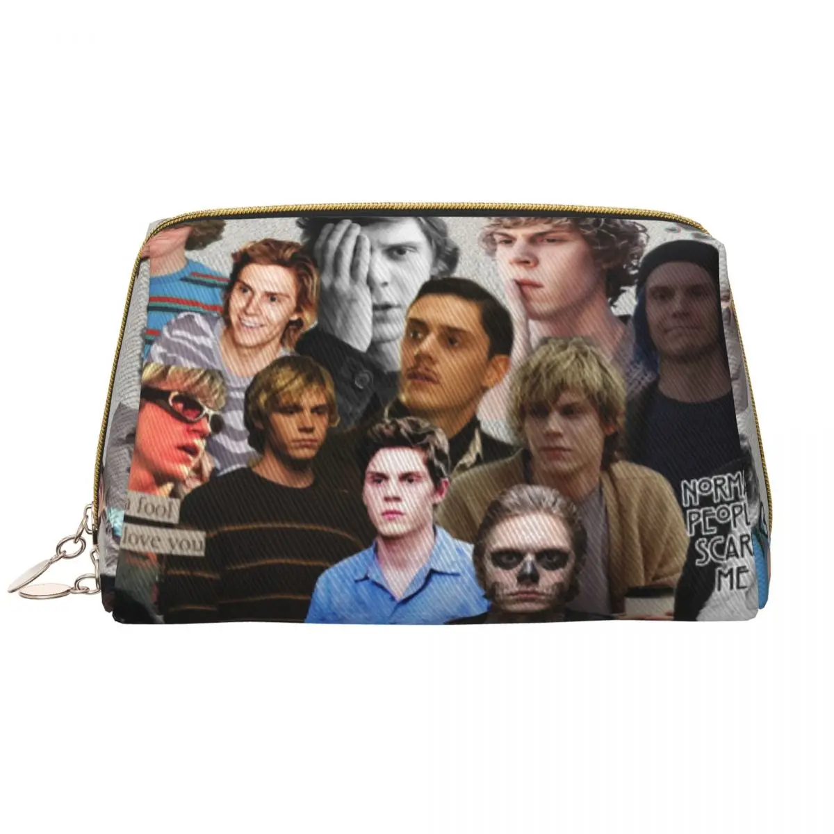 

Kawaii Actor Star Movie Evan Peters Travel Toiletry Bag Women Cosmetic Makeup Bag Beauty Storage Dopp Kit