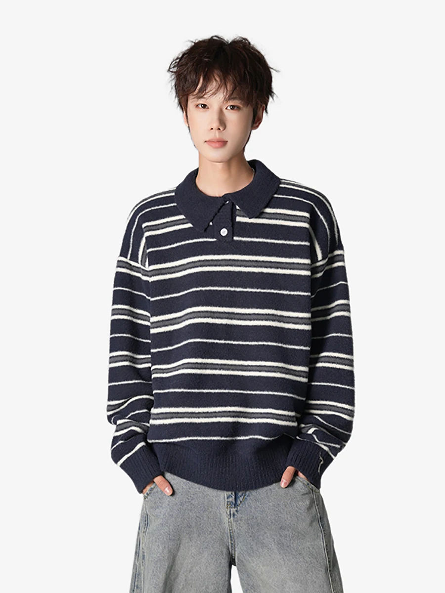 

Boyue Autumn Winter Soft Cozy Ne Knitwear Casual ex Stripe Patterned Sweater College Sle Men's Women's Faion