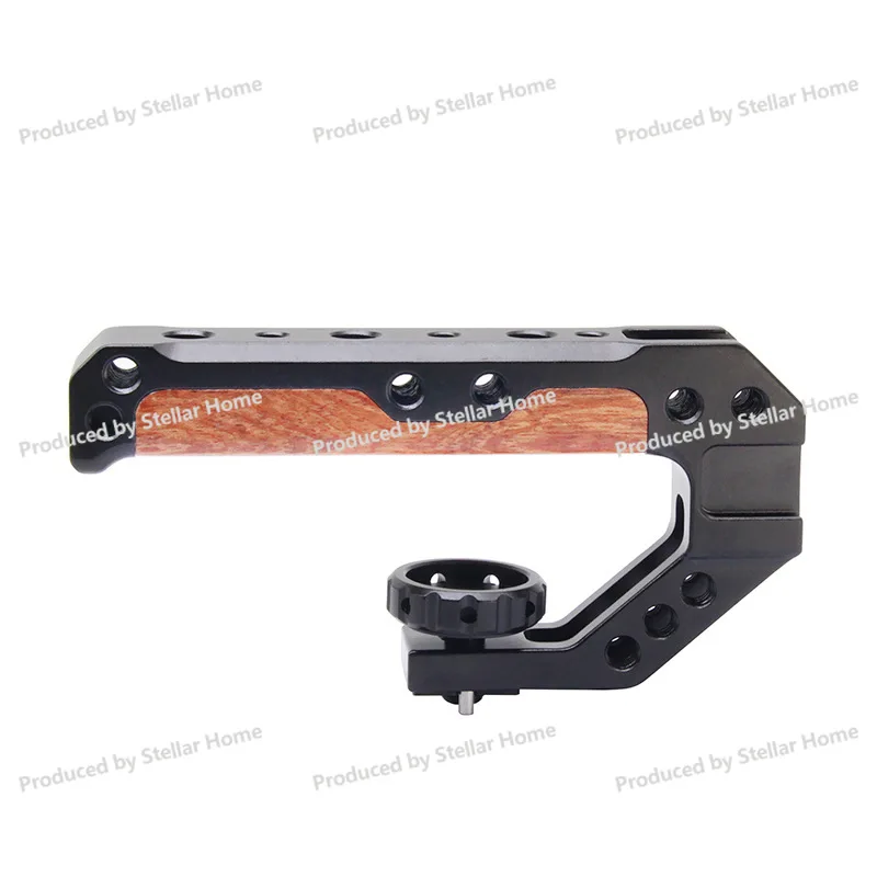 

Camera Cage Handle Ale Cold Shoe Universal Wooden Top Handle Photography DSLR Compatible with Smog Cage