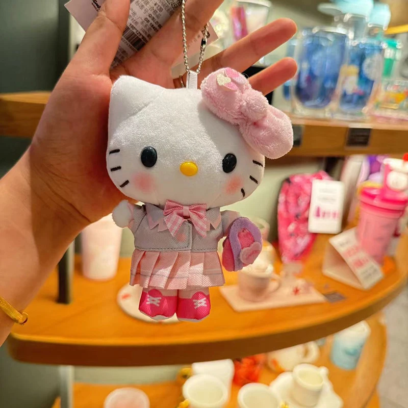 

Брелок Sanrio с милым Hello Kitty, плюшевый брелок, милый аниме Kt подвеска на рюкзак, мягкий мультяшный плюшевый подарок для ребенка