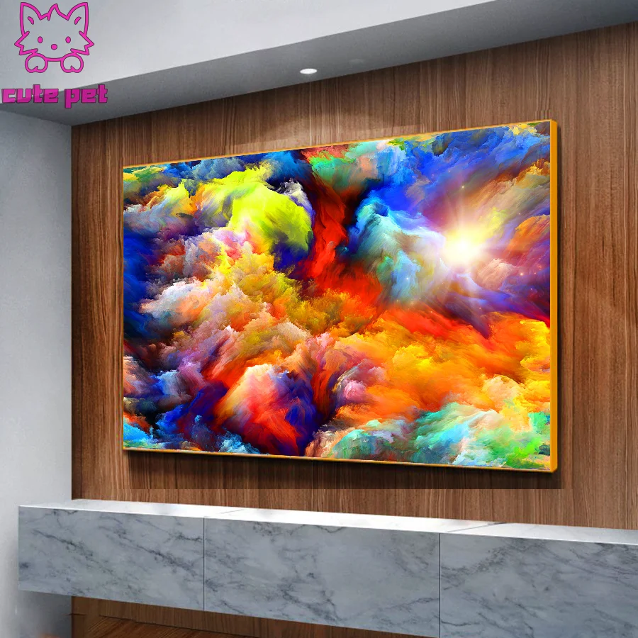 DIY Diamond Painting Color cloud flow cloud diamond Embroidery 5d mosaic Diamond cross stitch nebula modern decor abstract art