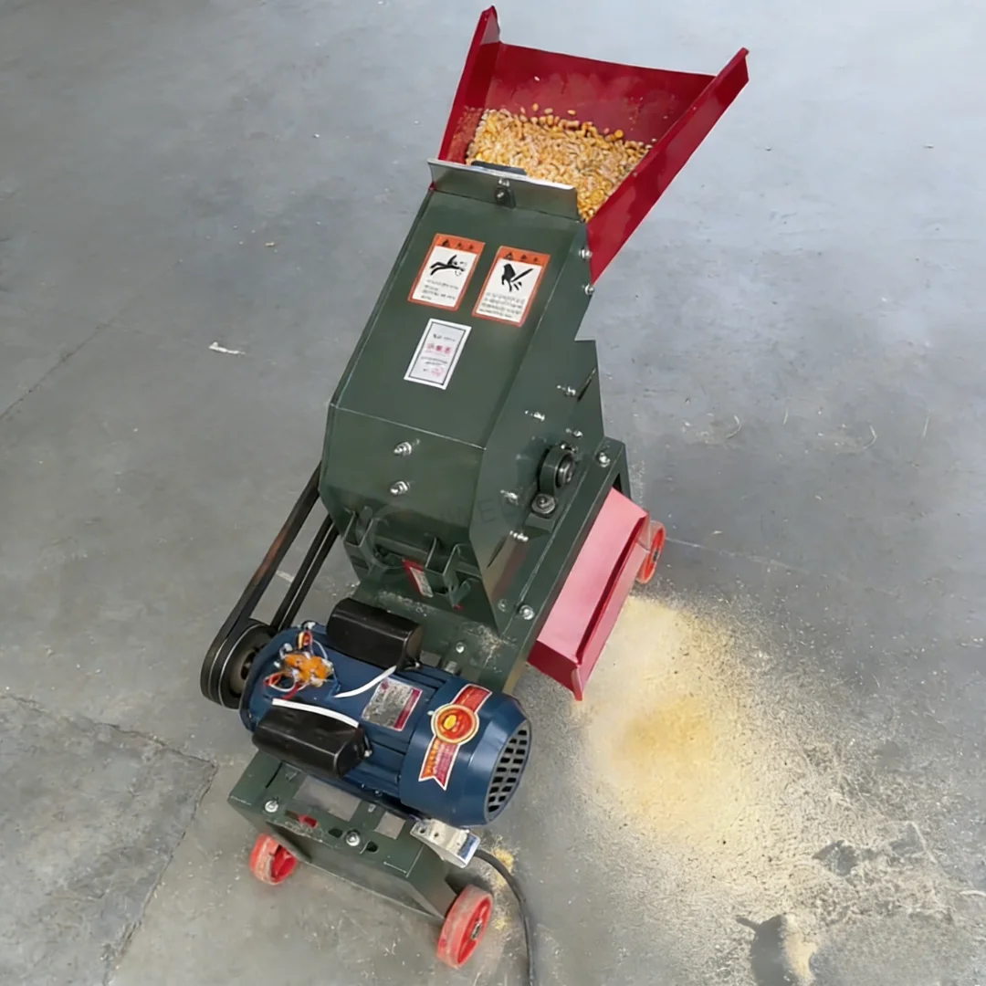 New Grain Crusher Machine Feed Hammer Mill For Corn Wheat Soybean Rice Husk Agricultural Grinding Adjustable Screen High