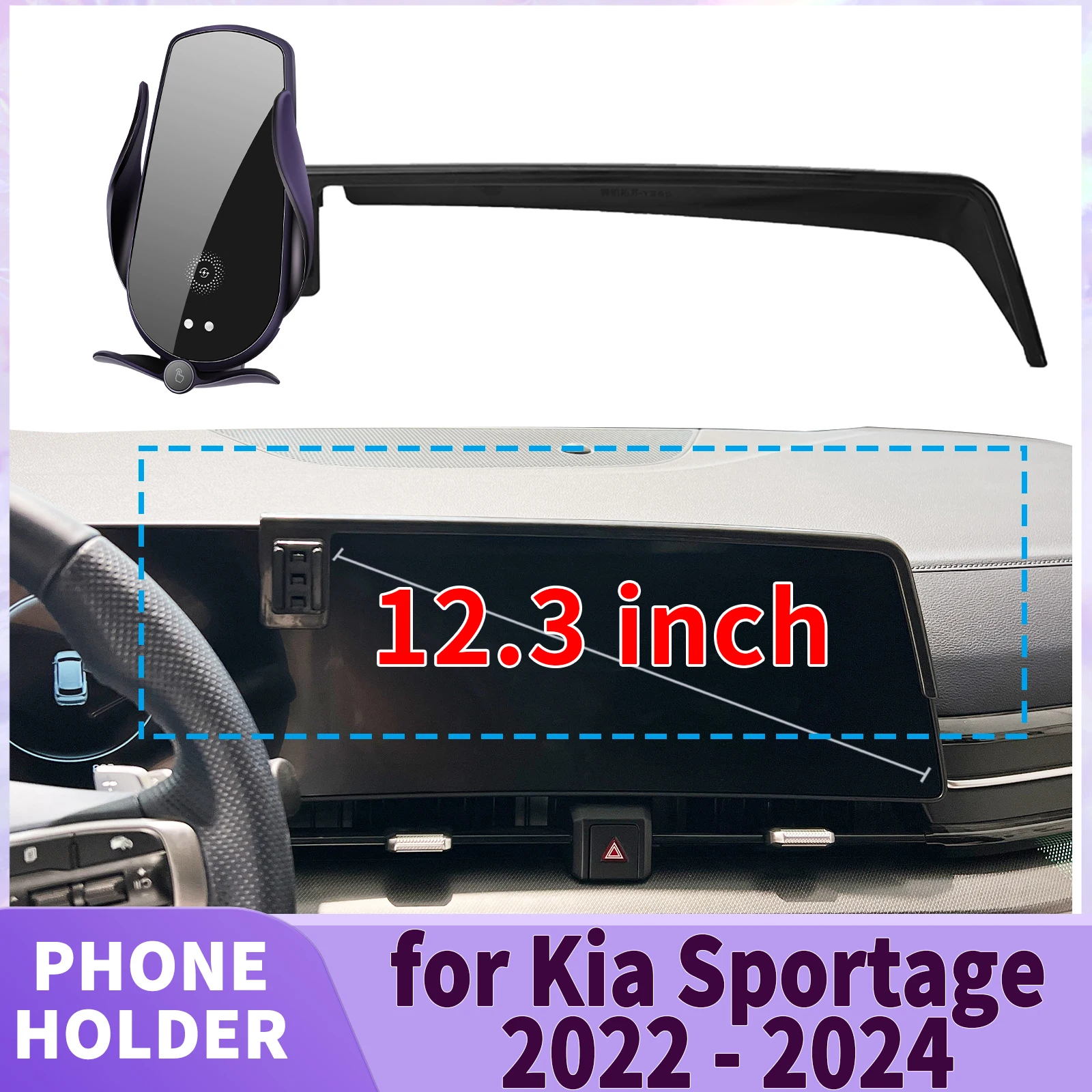 

fit for Kia Sportage 2022 2023 2024 NQ5 Screen Base Phone Holder Mount ​​ Secure Clip Car​​ accessoires