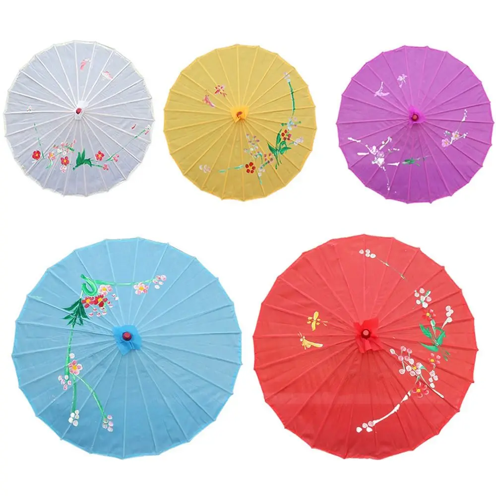 Silk Chinese Art Umbrella Chinese Traditional Vintage Oil Paper Umbrella 56/82cm Portable Paper Parasol Classical Dance