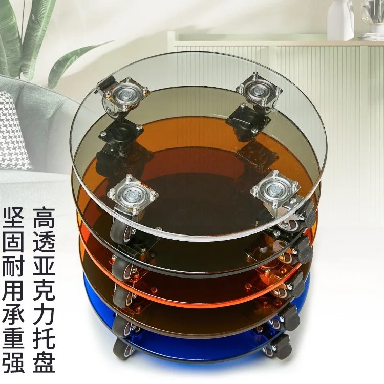 

Acrylic home living room movable flower pot universal wheel base balcony printer bracket host chassis cart