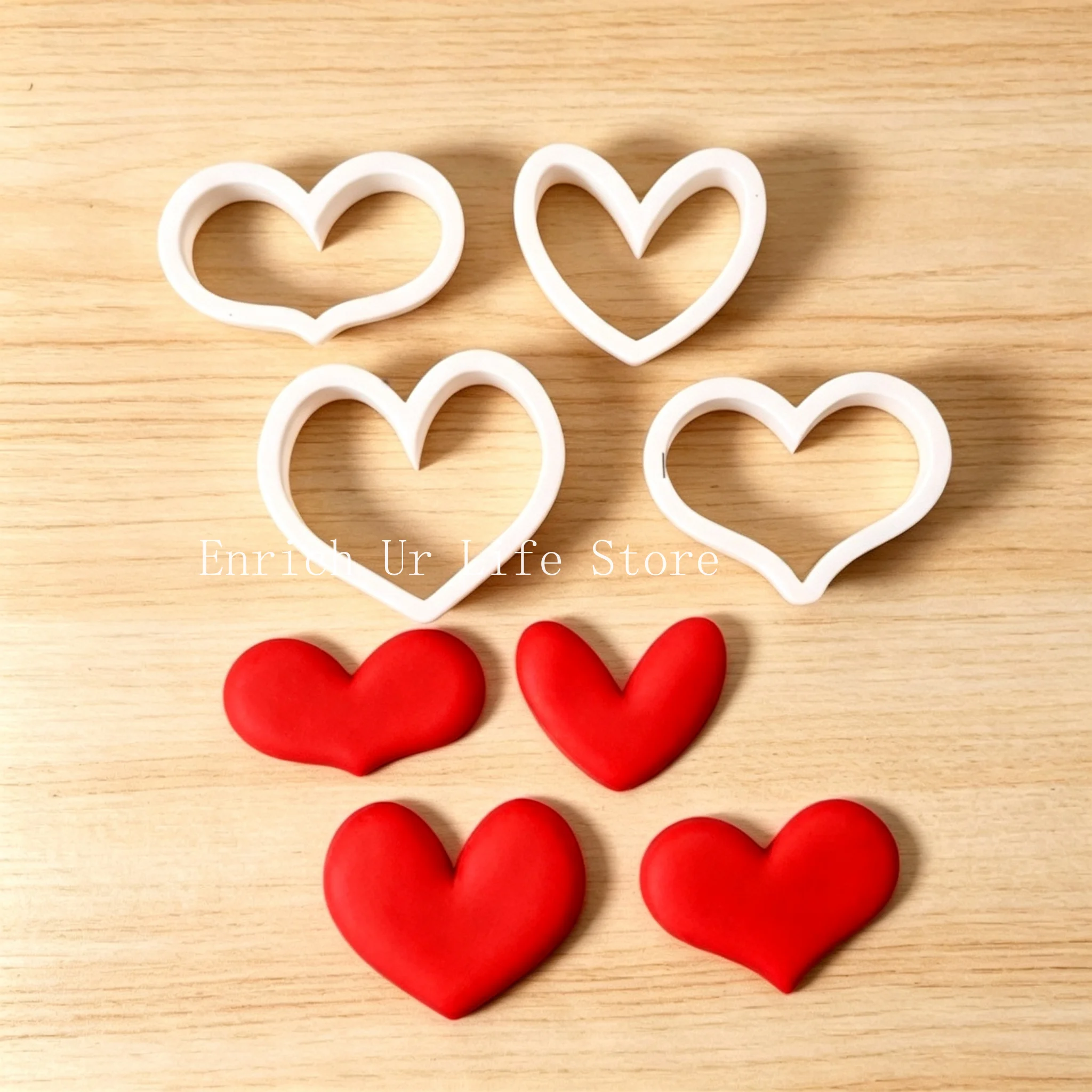 4pcs/set Lovely Heart Cookies Cutter Weet Love Cake Pastry DIY Biscuit Mold for Wedding Memory Day Bridal Shower Party Decor