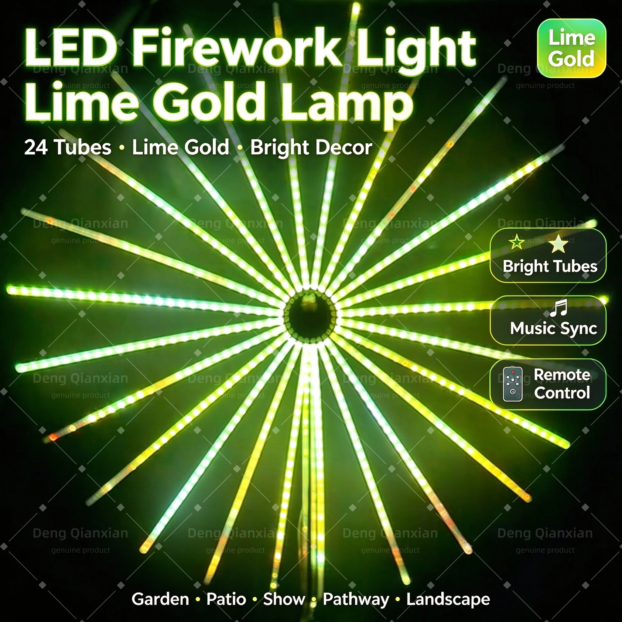 Firework Lights for Barn Wedding, Sound Activated RGB, Waterproof, Dual Speakers, Bluetooth APP, Evening Decor