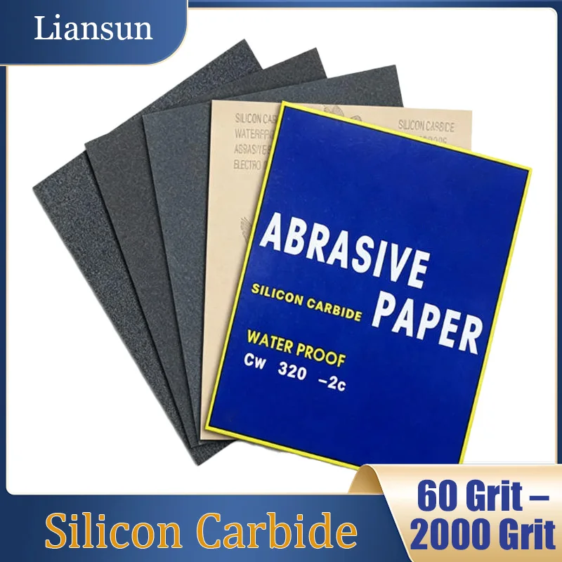 5/10PCS Wet/Dry Sandpaper 60–2000 Grit Silicon Carbide Sandpaper Suitable for Fine Polishing of Jade Jewelry Furniture and Cars