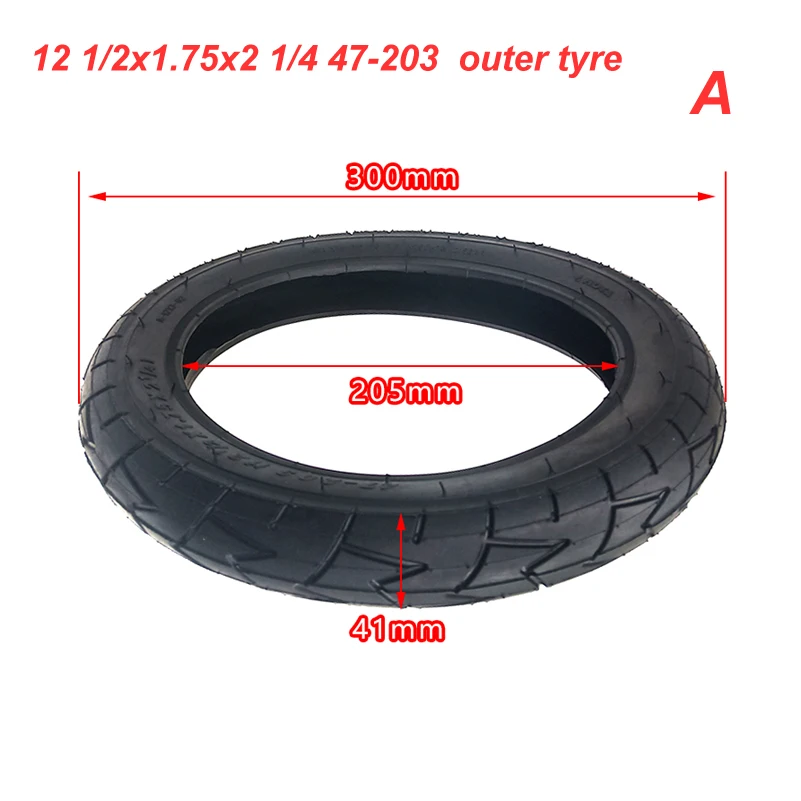 12 inch 12 1/2x1.75x2 1/4 (47-203) inner tube outer tyre for Children's bicycle tyre Parts