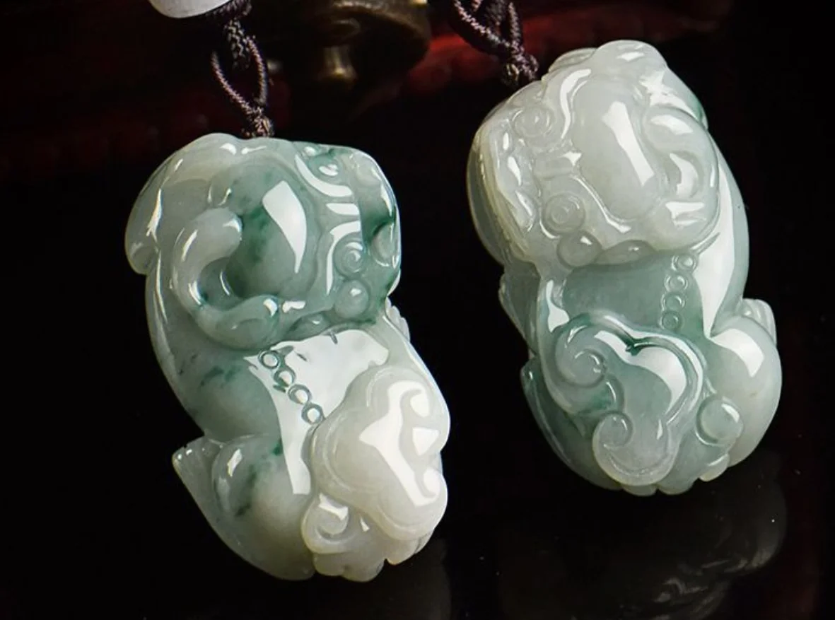 

Ювелирные изделия из натурального нефрита A + жадеит лед клейкий плавающий цветок Pixiu нефритовый кулон для мужчин и женщин