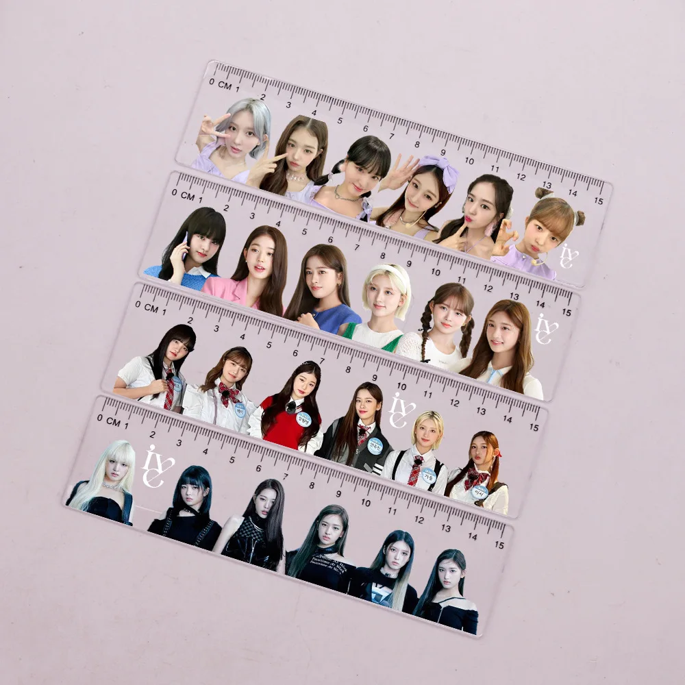 Girl Idol Group Acrylic Ruler Drawing Tools Student Measuring Straight Ruler Office Stationery Yujin Gaeul Wonyoung Fans Gift