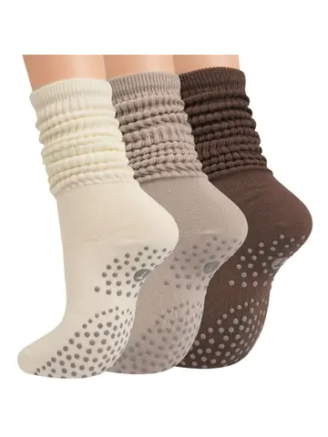 1 Pair Female Pilates Indoor Anti Slip Silicone Floor Socks Breathable Double Bar Middle Socks Fitness Dance Exercise Yoga Socks