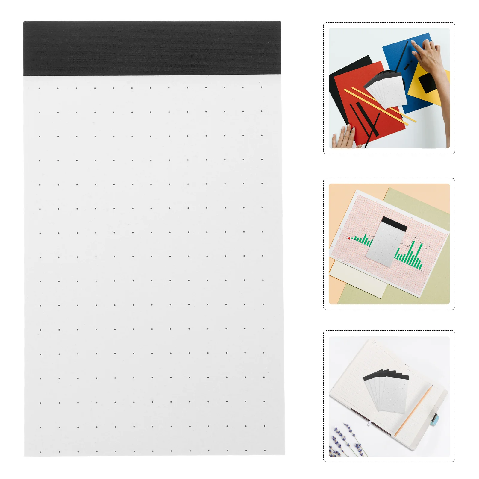 5Pcs Small Dotted Self Stick Pad Dot Grid Paper Notepad Mini Pocket Notepad for Notes Reminders to-Do Lists Memo