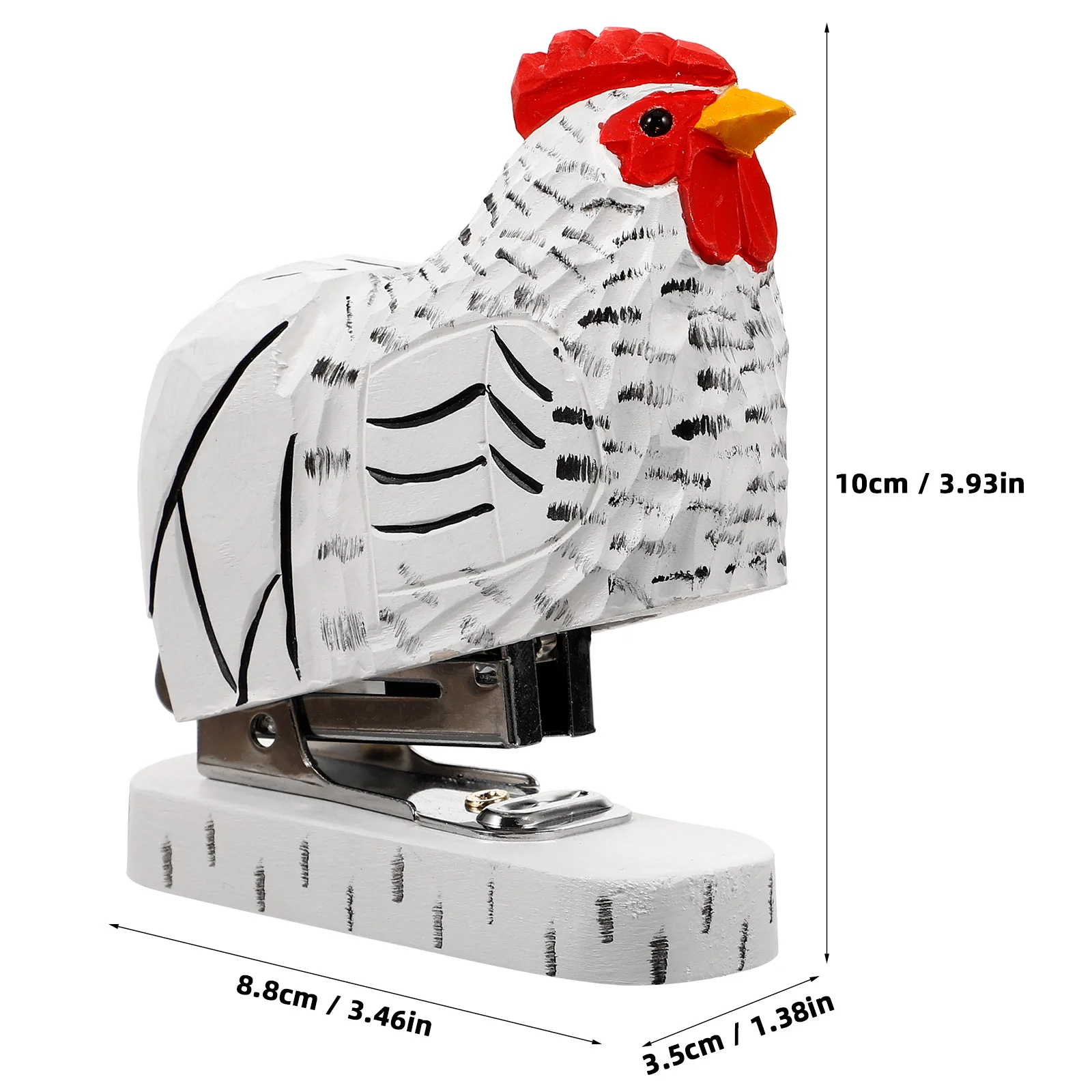 Animal Rooster Stapler Reusable Wooden Small Handmade Portable Office File Stapler Cute Animal Desk Accessories