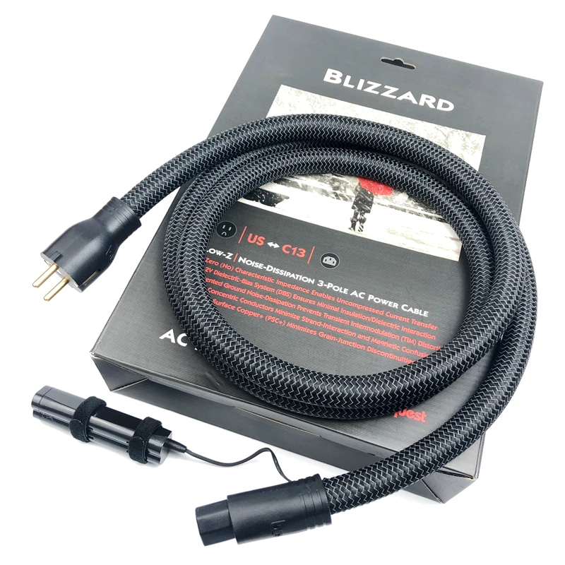 New Blizzard High-Purity True-Concentric Hi-Fi Audio AC Power Cable US / EU Plug with 72V Battery Dielectric Bias System