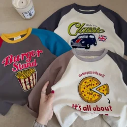 Kids Spring Long Sleeve Cotton Cartoon T-shirt Boys Girls Round Neck Casual Children's Tops