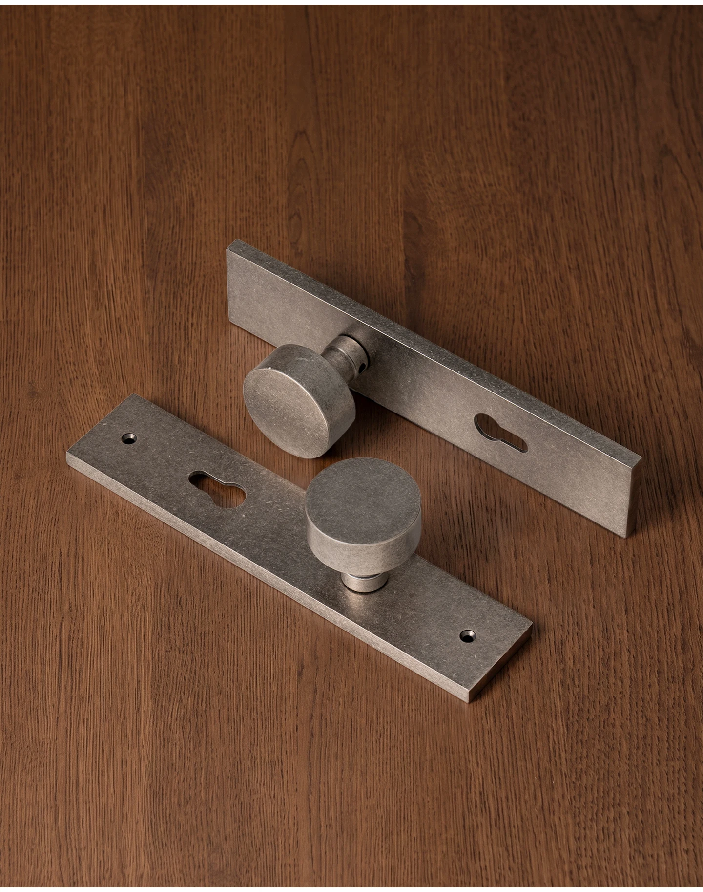 DOOROOM Messing-Türschloss im Vintage-Silber-Look, integrierte Schlosspaneele, Innentürschloss, dekoratives Schloss, Durchgangsschloss – Detail 13