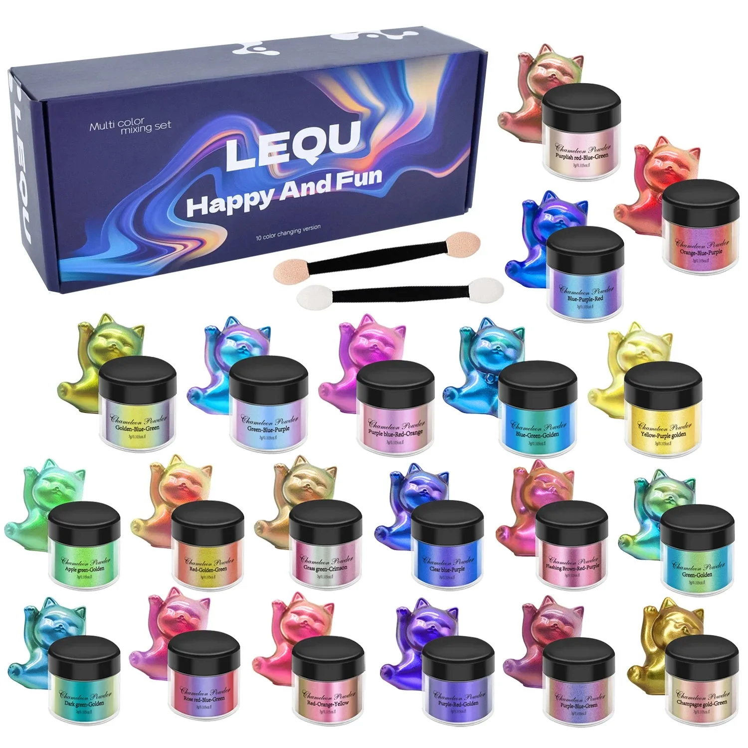 A set of chameleon pink nail chrome powder pigment DIY epoxy resin mold dye nail glitter powder nail DIY mica powder pigment