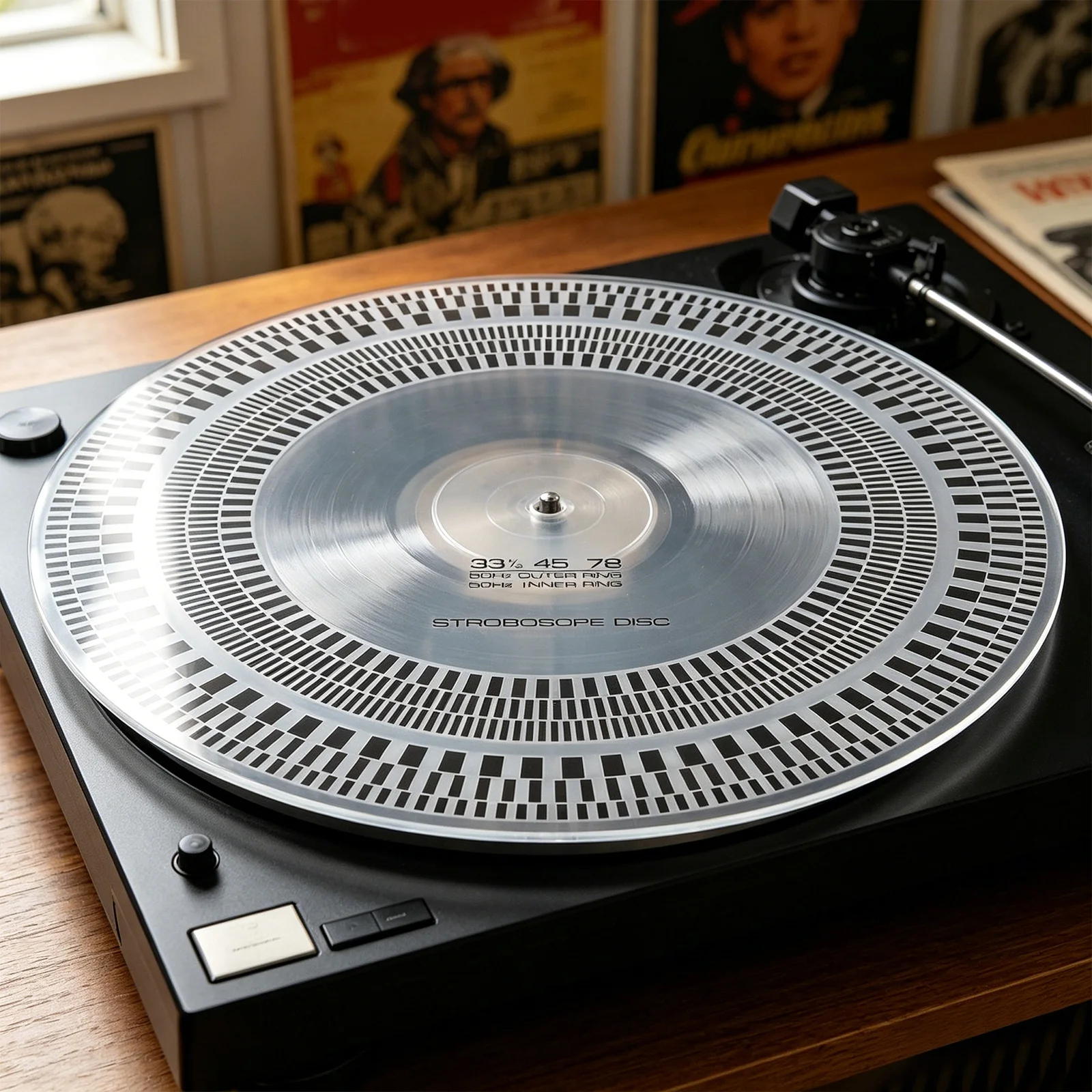 Placa de calibración profesional para tocadiscos de vinilo LP, herramienta de ajuste con detector de velocidad para tocadiscos
