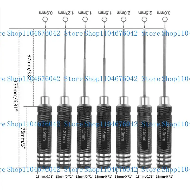 5ASD 7X MINI Tool Tool Tool Tools Tools Tools 0.9-3.0 มม. Allen Driver