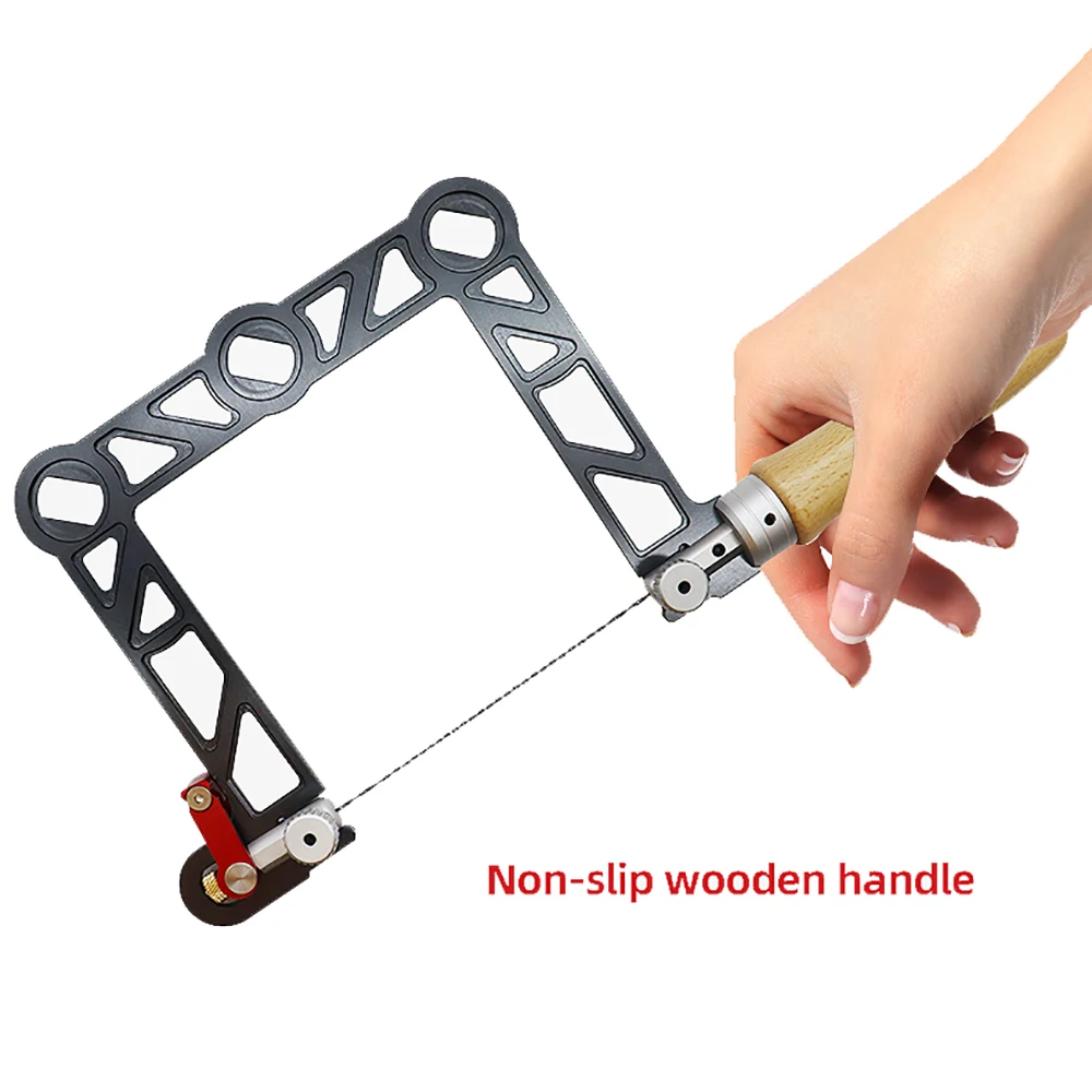 U Type Coping Saw Aluminum Alloy Frame and 130MM Replacement Diamond Wire Blades Woodworking Cutting Tool for Wood Board Plastic