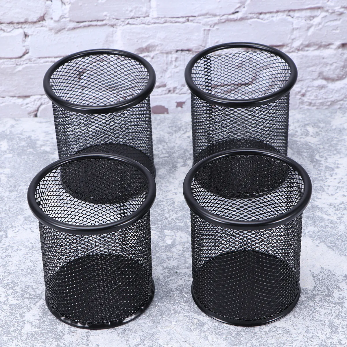 4Pcs Metal Mesh Desktop Organizer Scratch Resistant Storage Box Paper Clip Holder Office School Home Use Paper Clip Holder