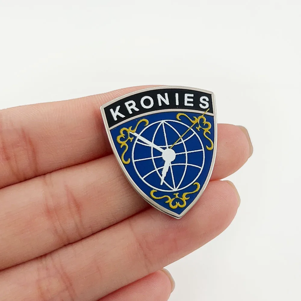 وحدة المراقبة الدائمة Kronies المينا دبوس Hololive-Ouro Kronii شارة شخصية افتراضية الطرفية مجوهرات المشجعين Otaku هدية #4