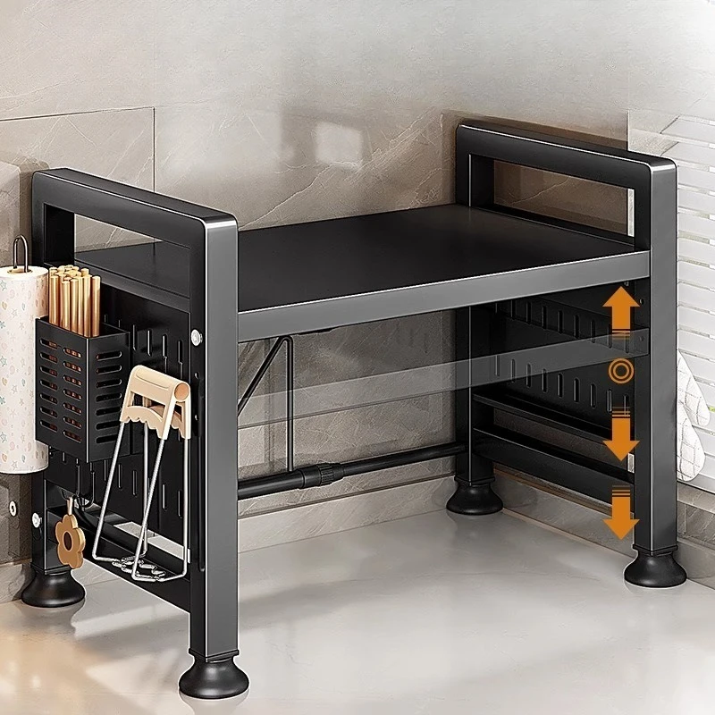 Retractable kitchen Microwave oven rack Oven rack Multifunctional countertop Table multi-layer storage