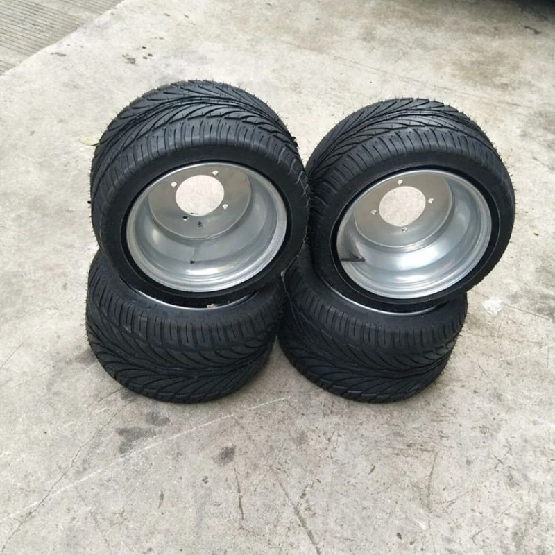 Modified three-wheeled scooter ATV with widened tires and hubs 235/30-10 inches