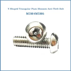 Vite a forma di Y in acciaio inossidabile 304, bullone triangolare a testa cilindrica, vite ad ago antifurto M3-M6