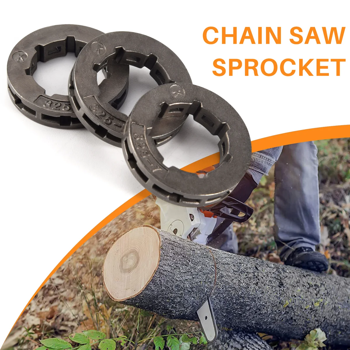 ABLK 3 шт., детали инструментов, металлическая запасная часть для бензопилы, звездочка для цепной пилы, обод Power Mate 325-7 для замены бензопилы