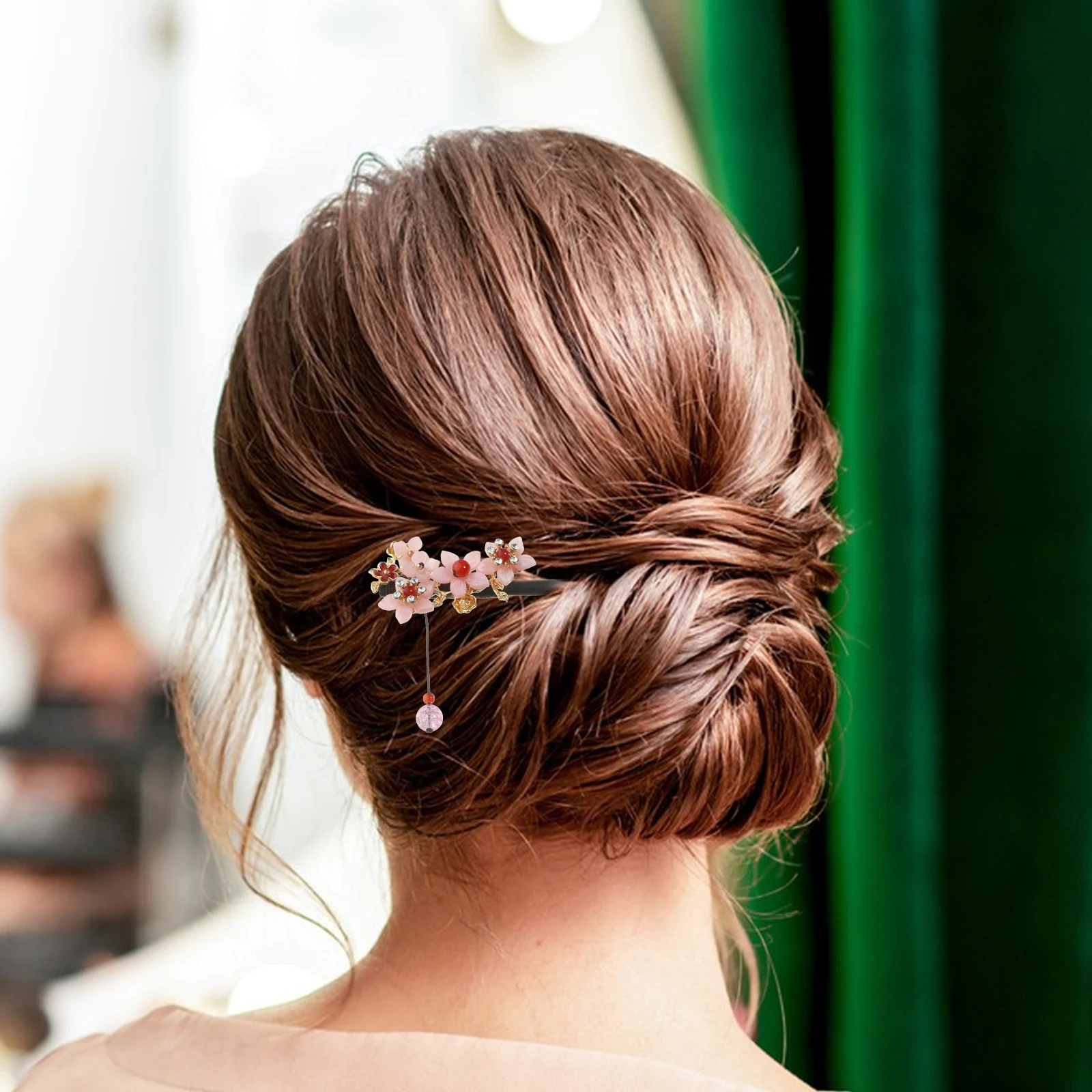 

4 Pcs Chinese Handmade Hairpin Chinese-style Sticks Ancient Oriental Chignon Women Flower