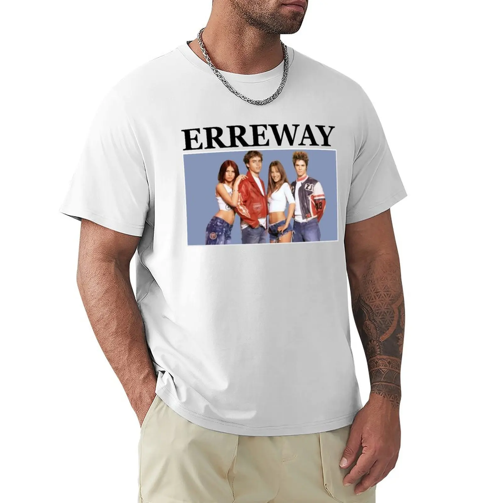 

Erre way T-shirt korean fashion vintage clothes Men's cotton t-shirt