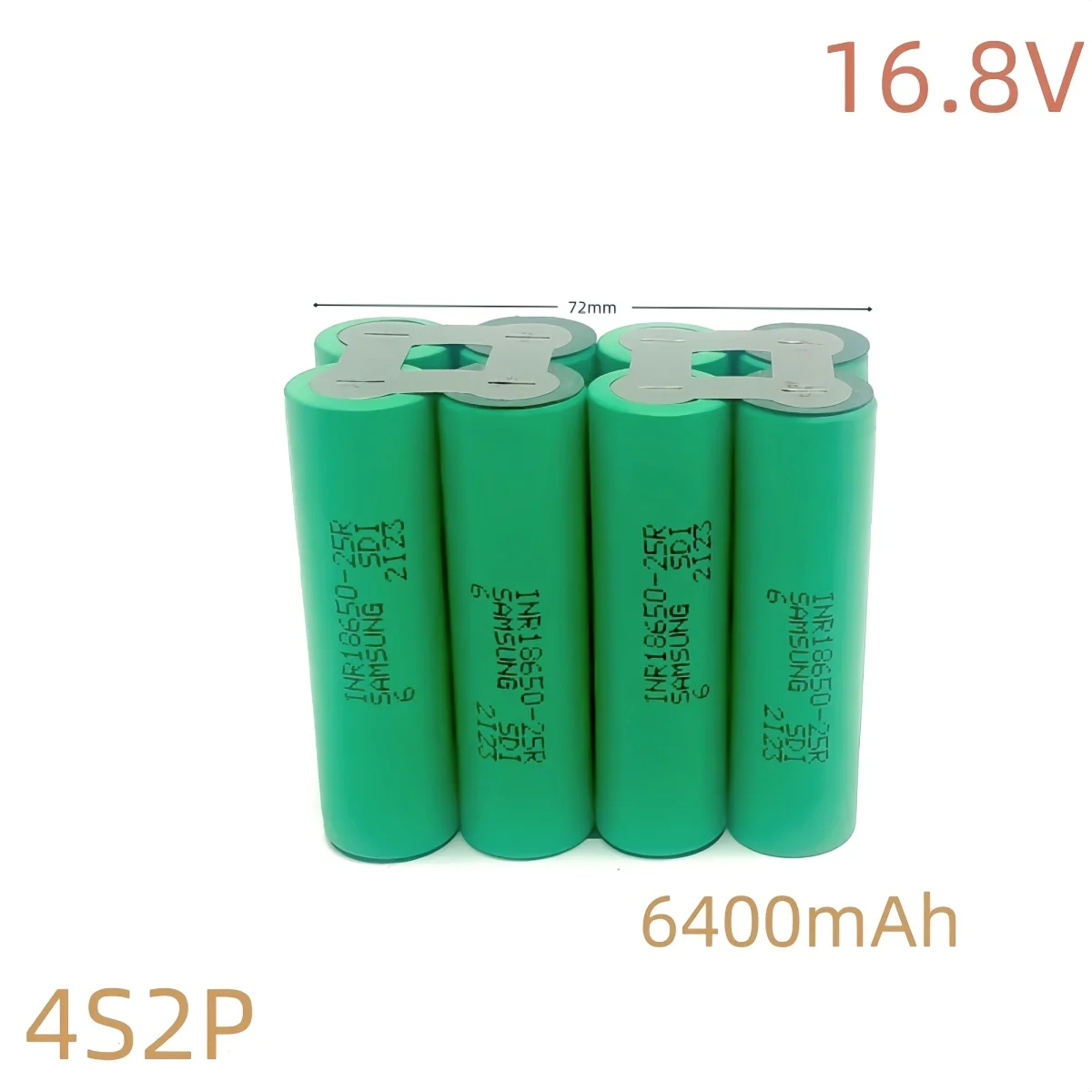 18650 25R lithium battery pack, 1S3P-3.7V, 2S2P-7.4V, 3S2P-12.6V, 4S2P-16.8V, 5S2P-21V. Suitable for screwdrivers, etc