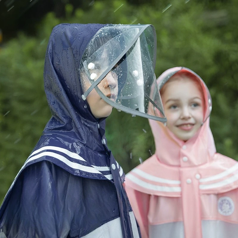 Children's Full Body Waterproof Raincoat Primary School Student Raincoat Middle And Large Children With School Bag Raincoat