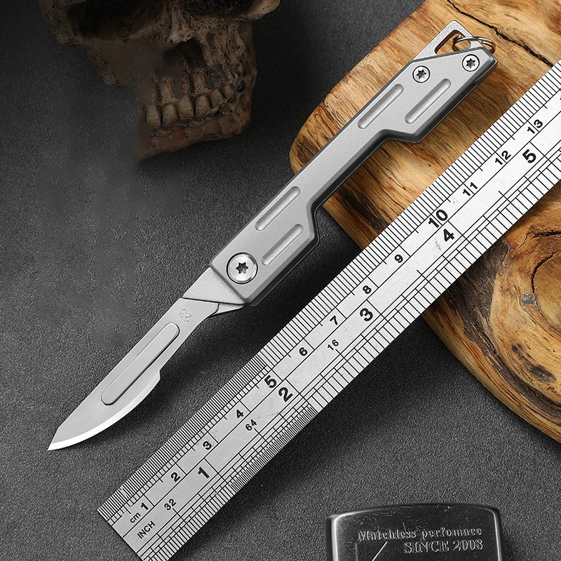 1/10PCS Stainless Steel Mini Knife Keychain Pendant Detachable Sharp Blade Portable Unboxing Sharp Mini Folding Knife