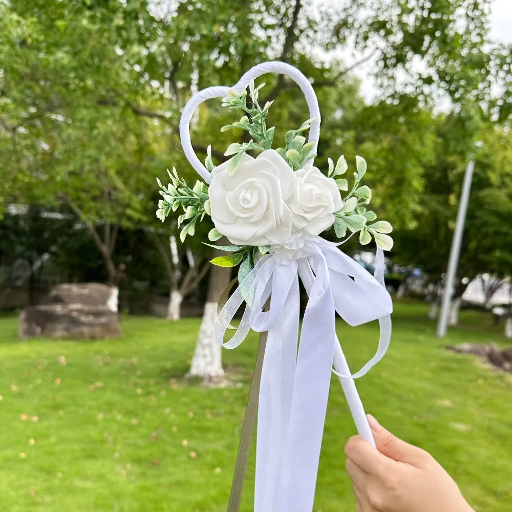 باقة الورد الاصطناعية الرائعة المصغرة للعروس أو إكسسوار هدايا الزفاف لفتاة الزهور لوصيفة العروس #5