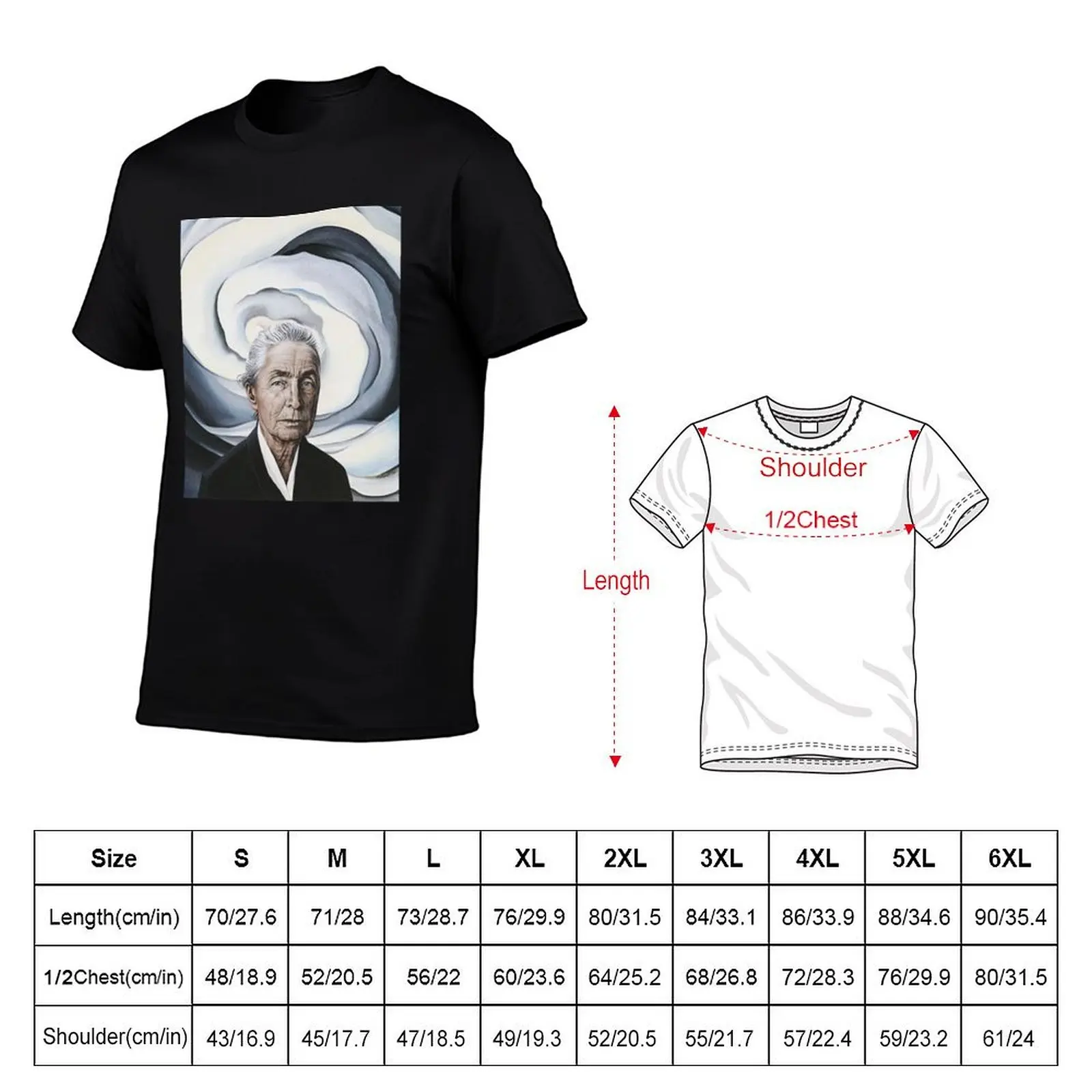 Georgia O'Keeffe Self Portrait T-Shirt Soft Cotton Print T-Shirt