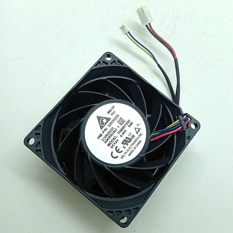 

THB0812BE DC 12V High Speed Air Flow CFM Powerful Cooling Fan,80X80X38mm Dual Ball Bearing For Miner GPU Cooler