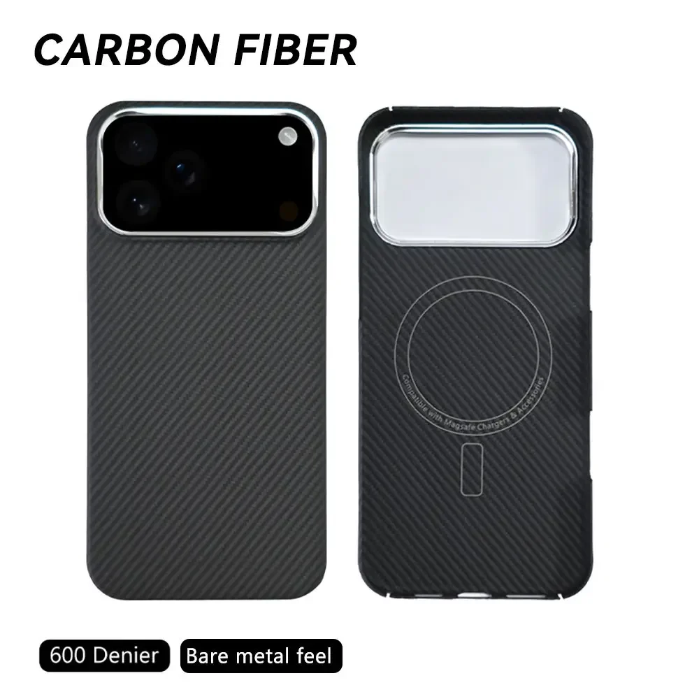 

High Texture Real Aramid Kevlar Carbon Fiber Case For IPhone 17Pro Max 17 Air Magnetic Charging Alloy Lens Frame Anti-drop Cover