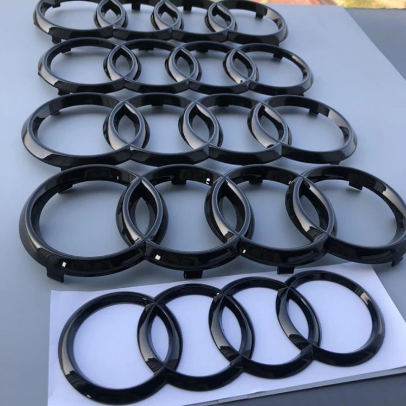 

Для Audi 4Ring логотип для AUDI A4 2020-2024 2007-2019 2004-2006 Quarrto ABS глянцевый черный автомобильный передний капот гриль значок задний багажник S
