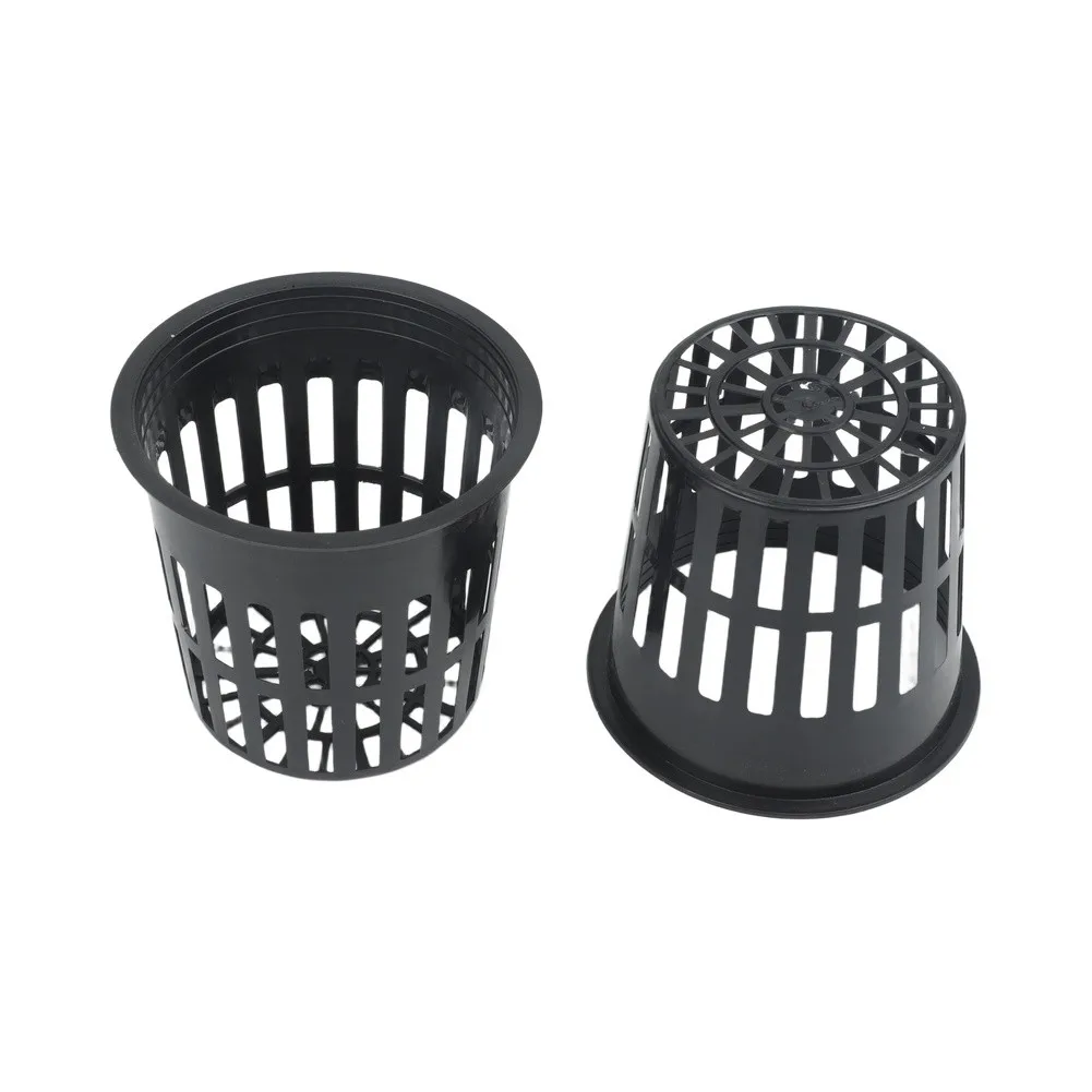 Nursery Grow Supplies Garden Mesh Pot Compact Size 11cm Easy To Clean Lightweight Structure For Hydroponics Black