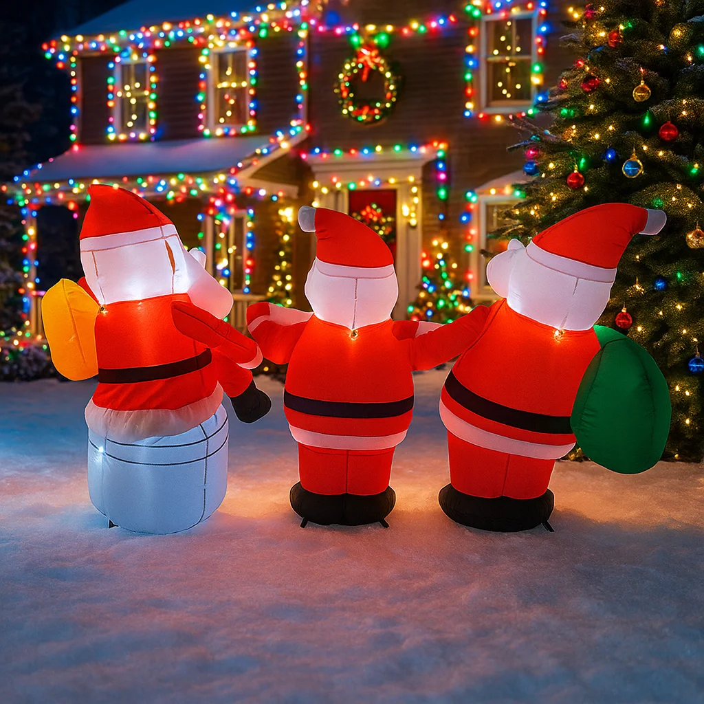 1.8M/5.9FT Opblaasbare Kerstman Ho Ho Ho Lichten LED Woondecoratie Speelgoed Yard Xmas Vakantie Benodigdheden Outdoor Party decoraties